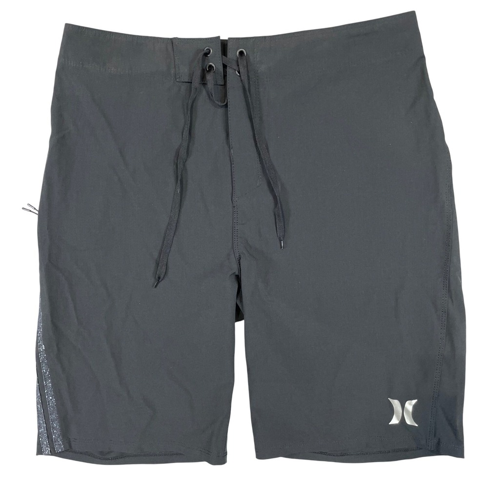 Hurley Phantom Board Shorts Mens 29 Black Side Stripe Swim Trunks MBS0006260